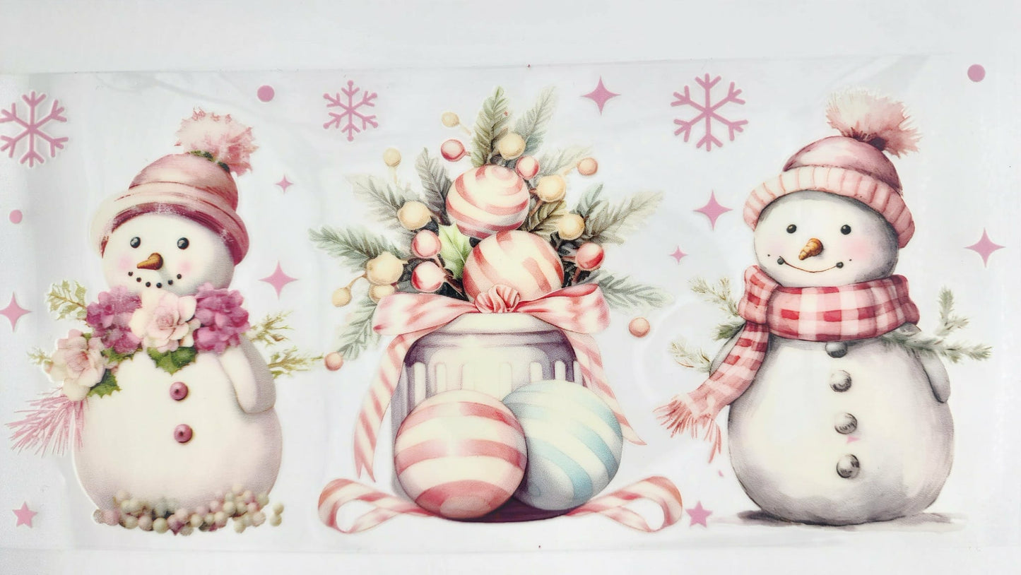 Soft Pink Snowman