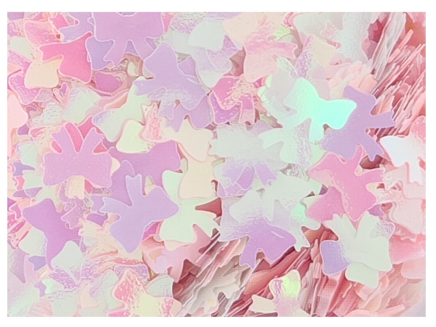 Bow - Pink & White Opal
